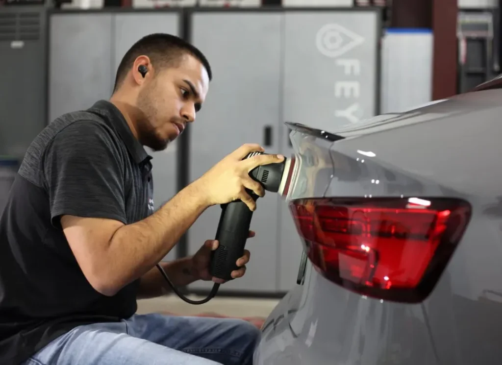 Polishing car exterior