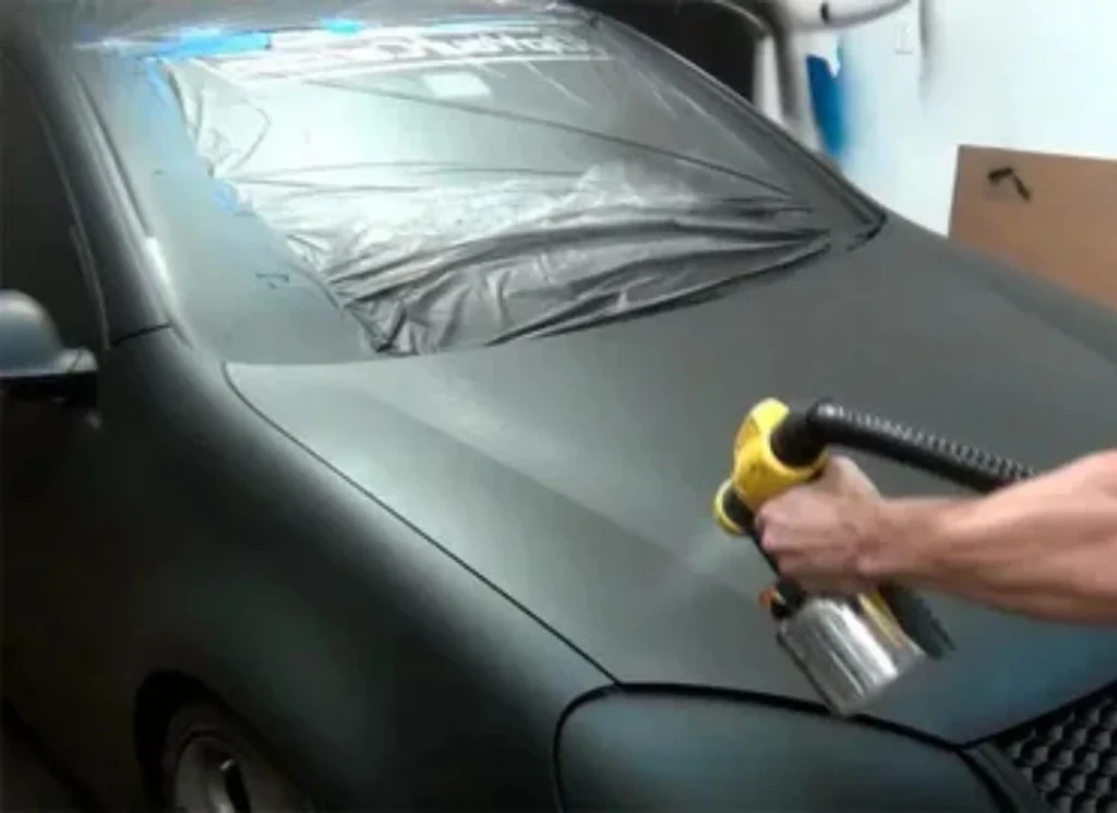 Powder coating car panel